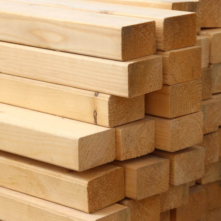 Specially dried sawn timber with fresh knots for furniture and interior applications
